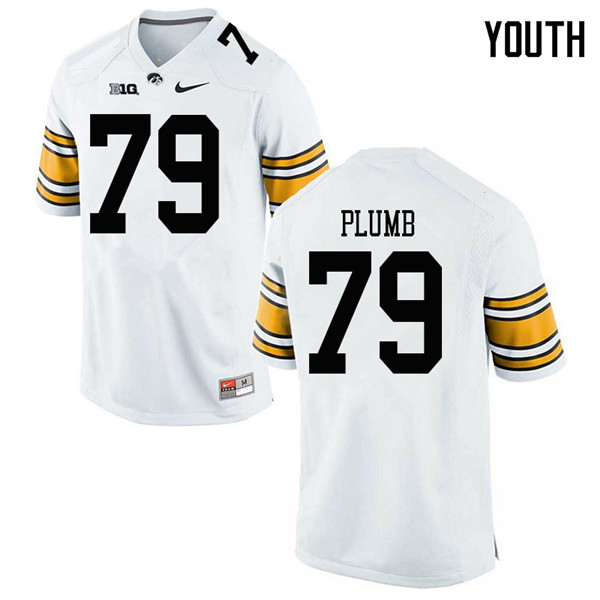 Youth #79 Jack Plumb Iowa Hawkeyes College Football Jerseys Sale-White - Click Image to Close